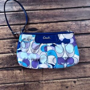 Coach Blue and Purple Wristlet